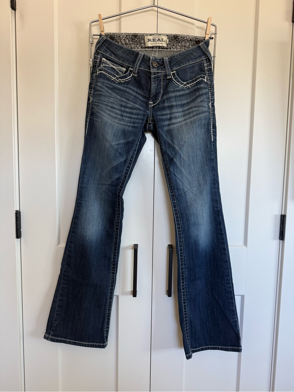 Ariat REAL Dark Blue Women's Mid Rise Bootcut Jeans
